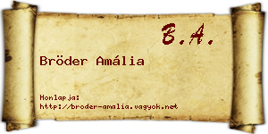 Bröder Amália névjegykártya