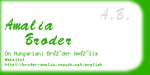 amalia broder business card
